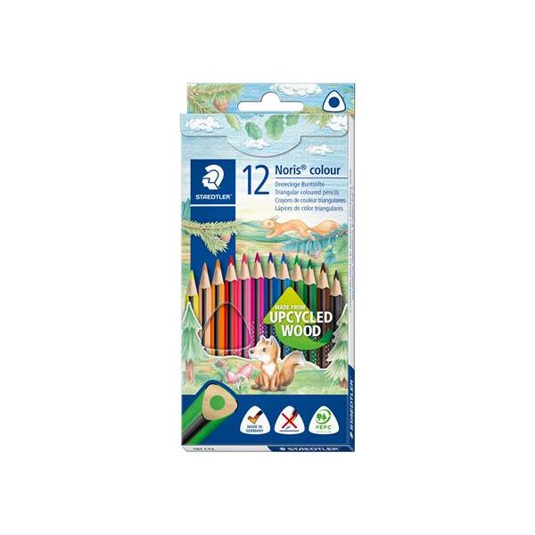 Farebné ceruzky, sada, trojhranné, STAEDTLER "Noris Colour 187", 12 rôznych farieb