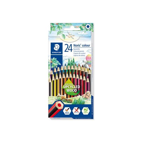 Farebné ceruzky, sada, šesťhranné, STAEDTLER "Noris Colour 185", 24 rôznych farieb, 24ks
