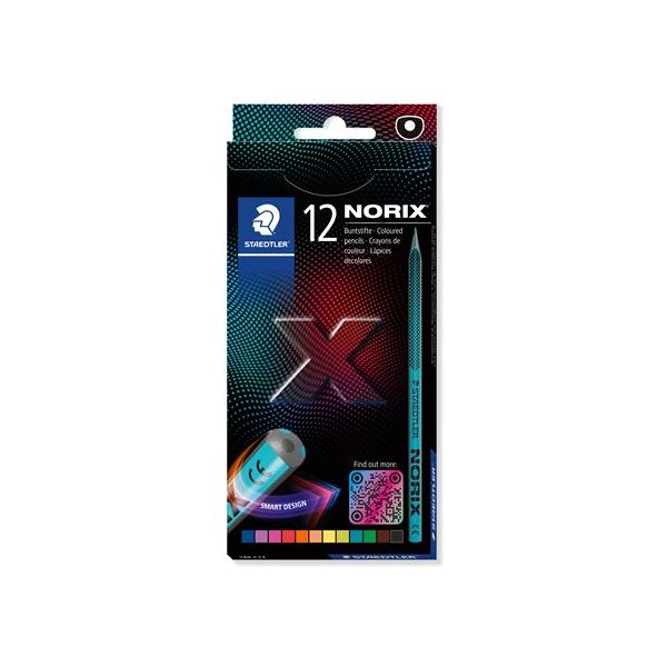 Farebné ceruzky, sada, STAEDTLER "Norix® 186", 12 rôznych farieb, 12ks