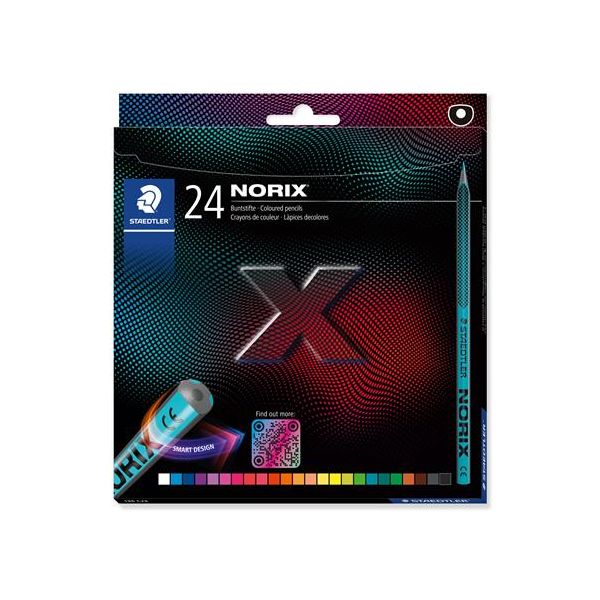 Farebné ceruzky, sada, STAEDTLER "Norix® 186", 24 rôznych farieb