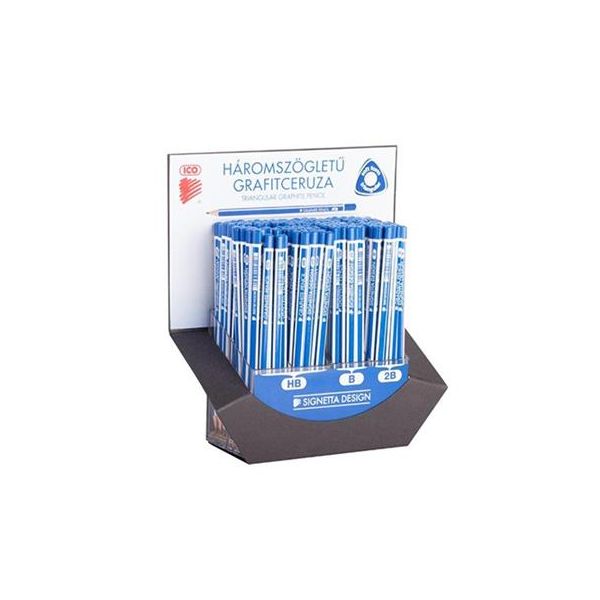 Grafitová ceruzka, displej, trojhranná, HB,B,2B, ICO "Signetta"