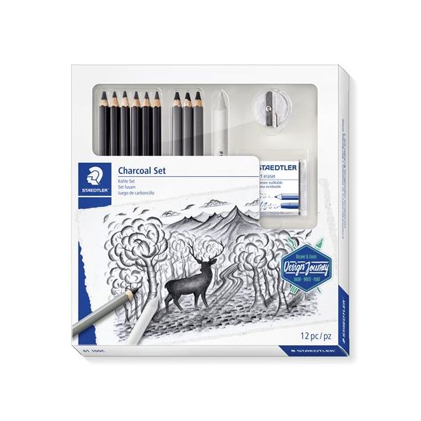 Grafitová ceruzka, so strúhadlom, s gumou, STAEDTLER "Mars Lumograph 100 C", 6 rôznych tvrdostí