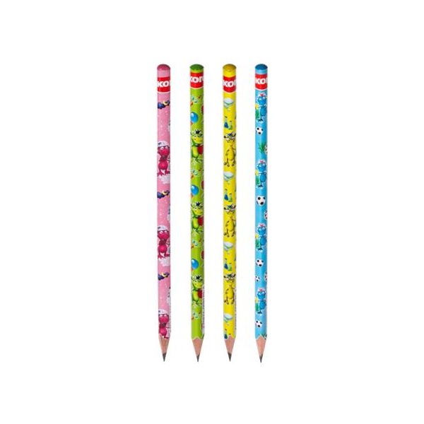 Grafitová ceruzka, HB, trojhranná, KORES, s motívom draka