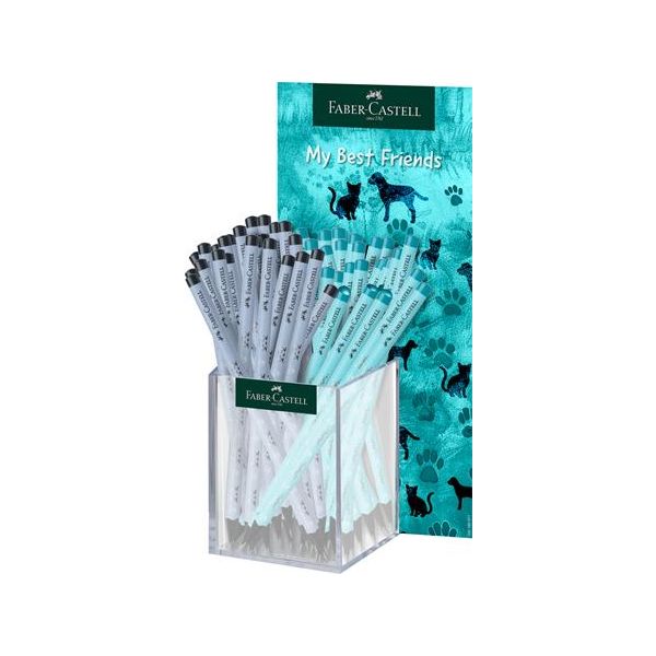 Grafitová ceruzka, displej, HB, trojhranná, FABER-CASTELL "Dogs & Cats", mix vzorov