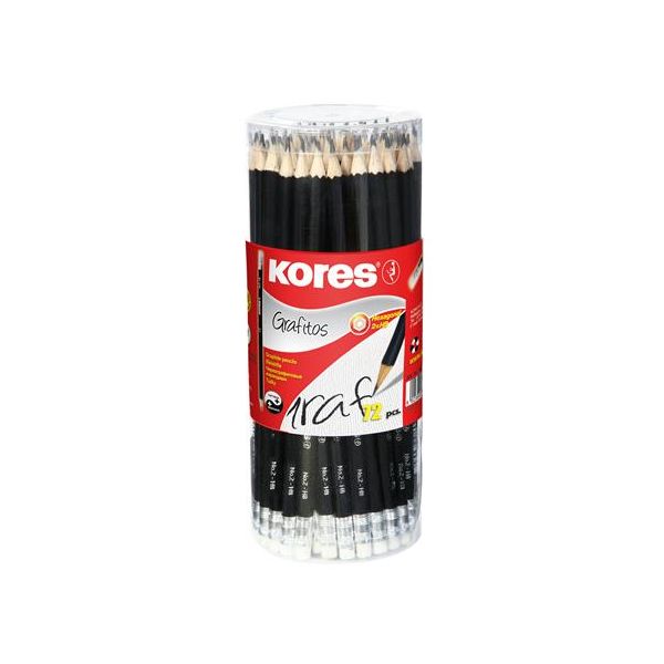 Grafitová ceruzka s gumou, HB, šesťhranná, KORES