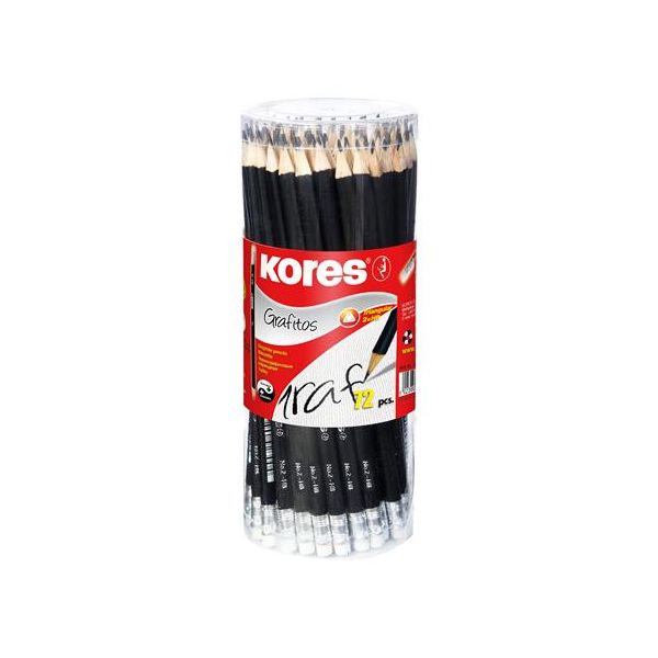 Grafitová ceruzka s gumou, HB, trojuholníková, KORES