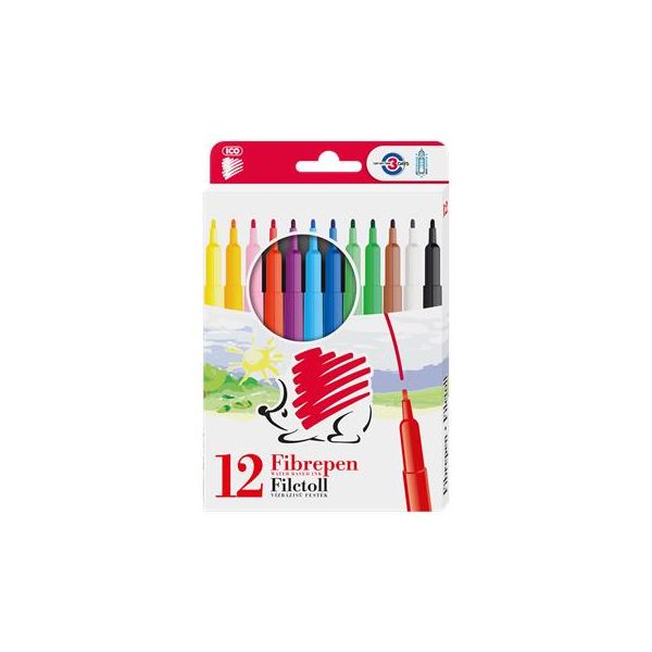 Fixky, 1 mm, ICO "Ježko 300", 12 rôznych farieb, 12ks