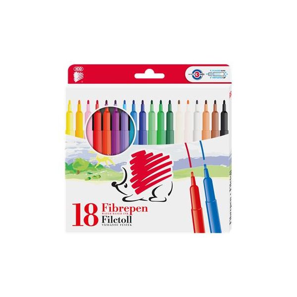 Fixky, 1 mm, ICO "Ježko 300", 18 rôznych farieb, 18ks
