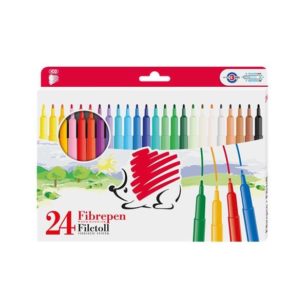 Fixky, 1 mm, ICO "Ježko 300", 24 rôznych farieb, 24ks