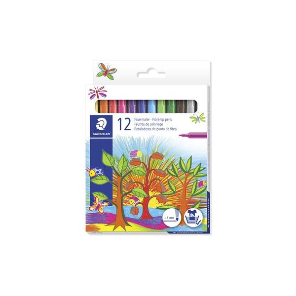 Fixky, sada, 1 mm, STAEDTLER "325", 12 rôznych farieb, 12ks
