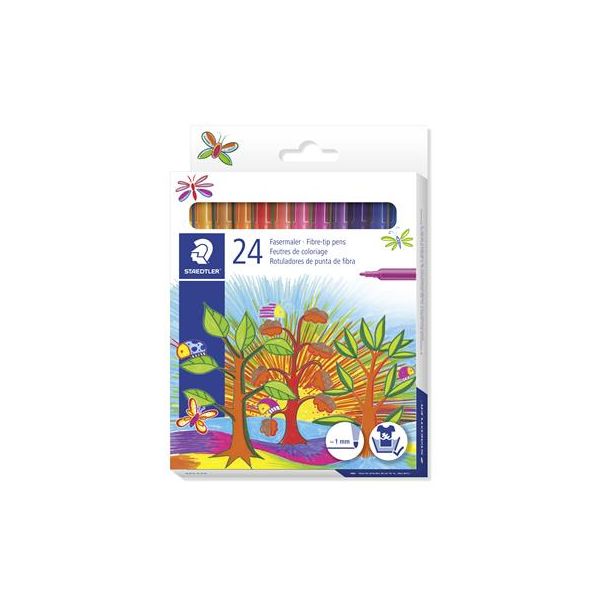 Fixky, sada, 1 mm, STAEDTLER "325", 24 rôznych farieb, 24ks