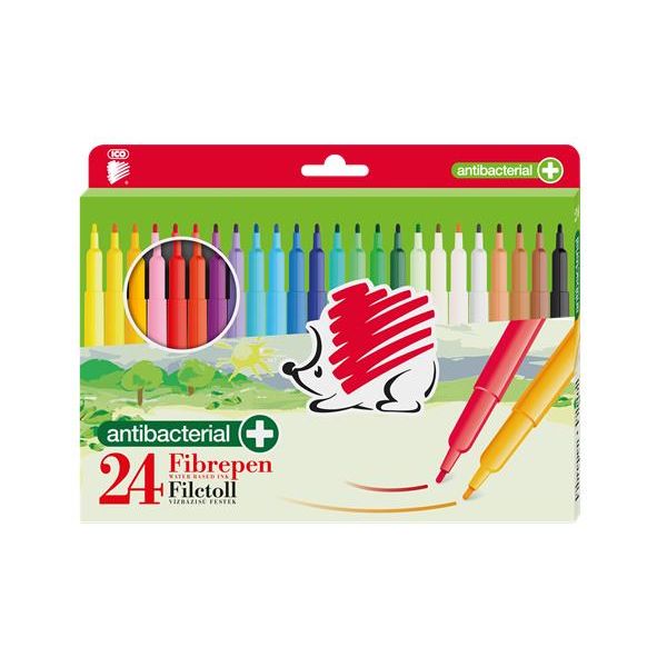 Fixky, sada, antibakteriálne, ICO "Ježko 300", 24 rôznych farieb, 24ks