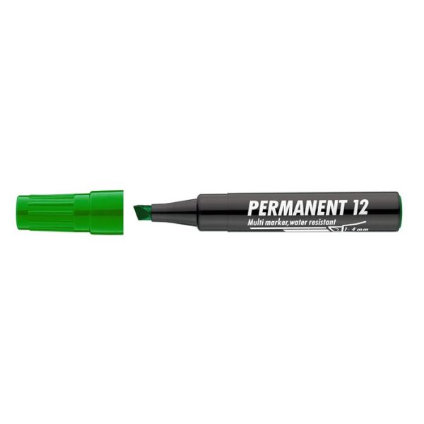 Permanentný popisovač, 1-4 mm, zrezaný hrot, ICO "Permanent 12", zelený