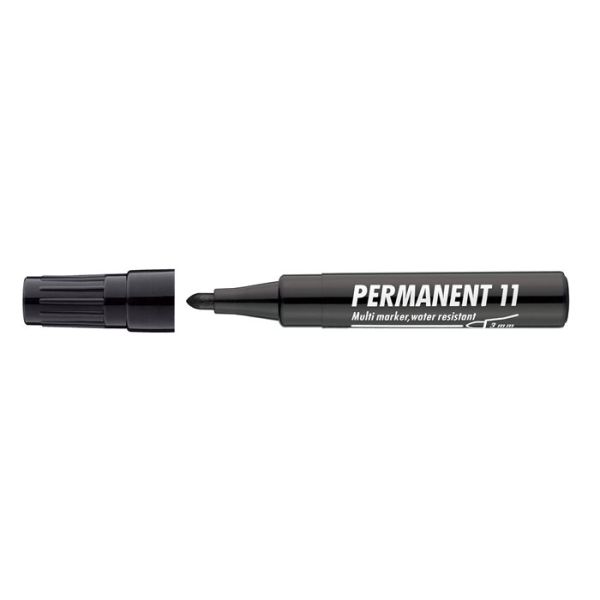 Permanentný popisovač, 1-3 mm, kužeľový hrot, ICO "Permanent 11", čierny