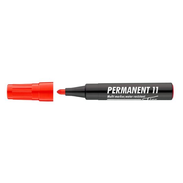 Permanentný popisovač, 1-3 mm, kužeľový hrot, ICO "Permanent 11", červený