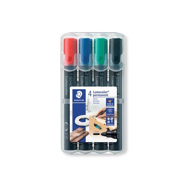 Permanentný popisovač, sada, 2 mm, kužeľový hrot, STAEDTLER "Lumocolor 352", 4 rôzne farby