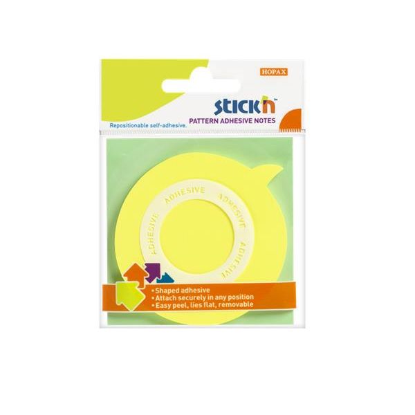 Samolepiaci poznámkový blok, dialogová bublina, 70x70 mm, 50 listov, STICK N, žltá