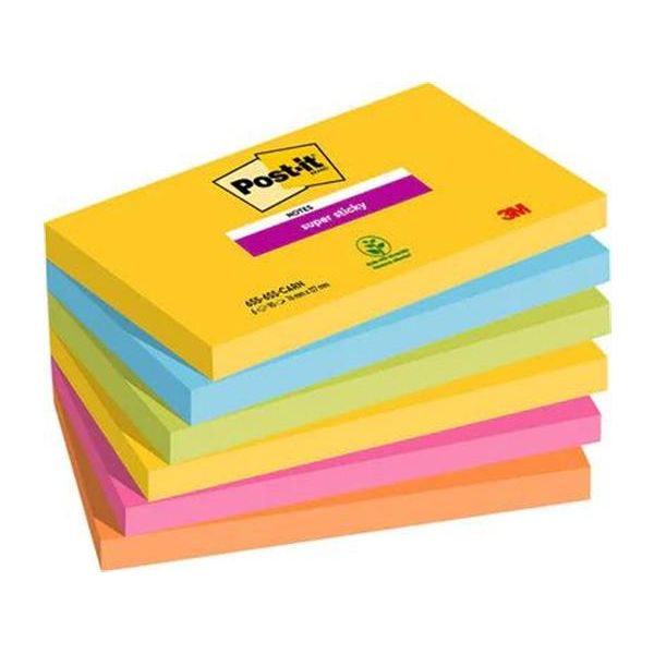 Samolepiaci bloček, 76x127 mm, 90 listov, 3M POSTIT, Carnival