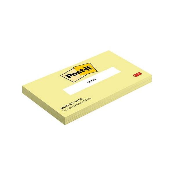 Samolepiaci blok, 76x127 mm, 100 listov, 3M POSTIT, žltá