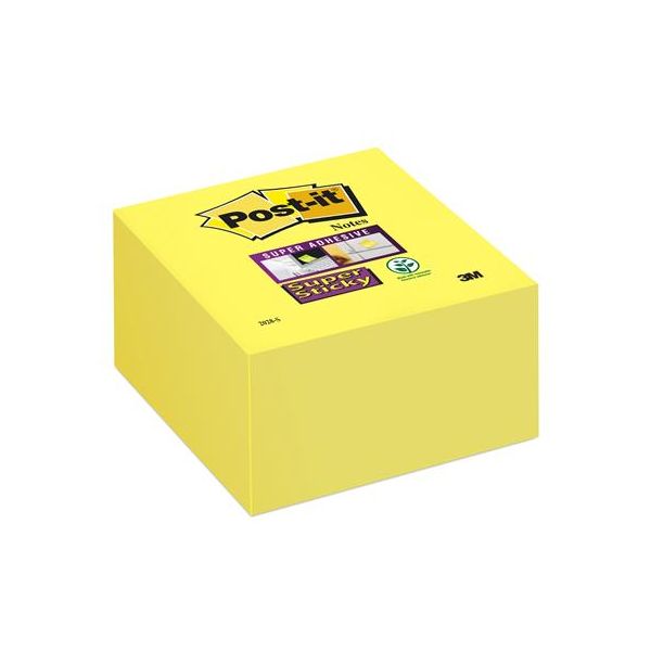 Samolepiaci bloček, 76x76 mm, 350 listov, 3M POSTIT "Super Sticky", žltý
