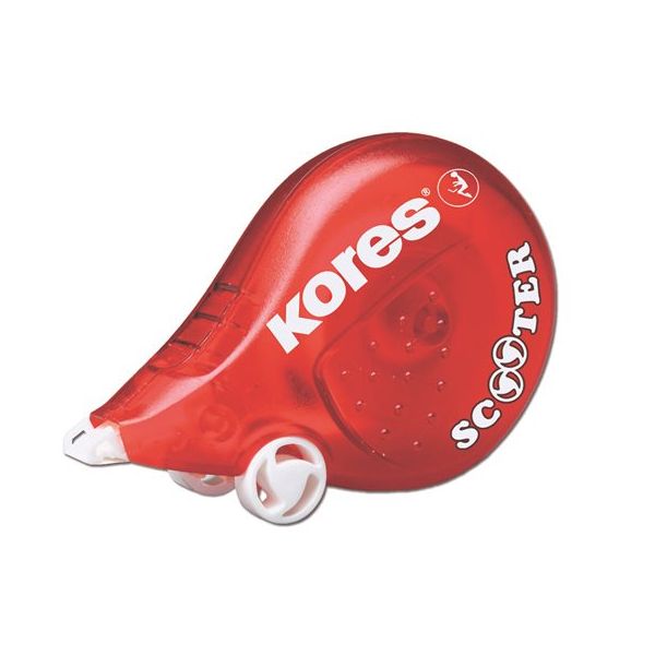 Korekčný roller, 4,2 mm x 8 m, KORES "Scooter", červený