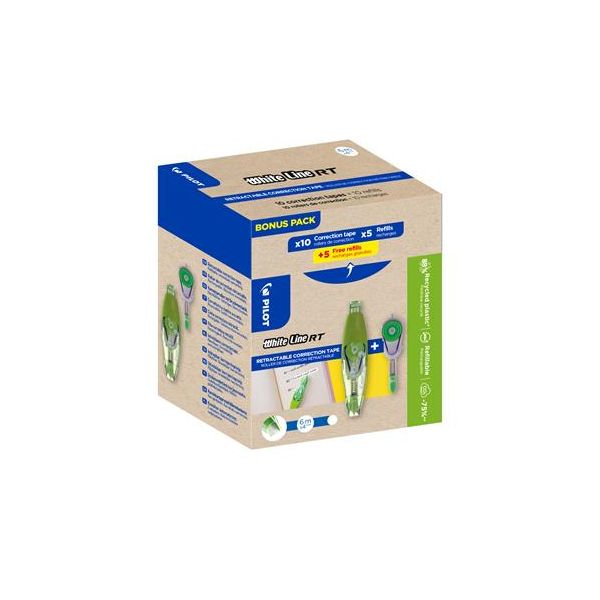 Korekčný roller, 4 mm x 6 mm, PILOT "Whiteline RT, Bonus Pack", s náplňou