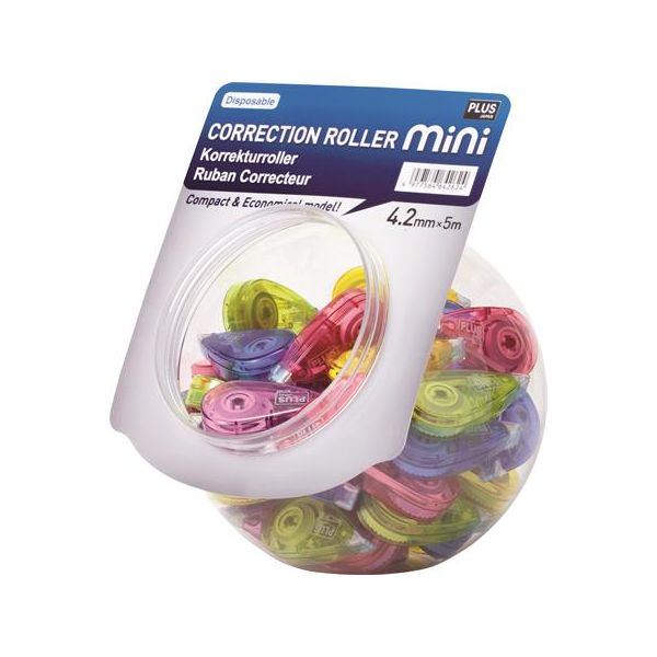 Korekčný roller, disolej, mini, 5 mm x 6 m, PLUS, rôzne farby
