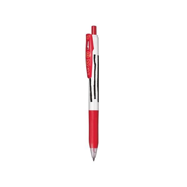 Gélové pero, 0,33 mm, stláčací mechanizmus, pruhované telo, ZEBRA "Sarasa Clip", červená