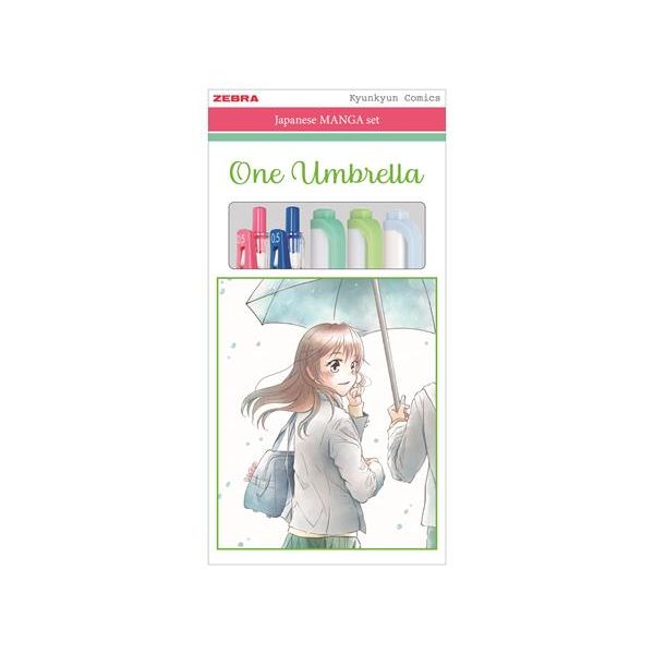 Sada písacích potrieb, ZEBRA "Manga Set, One Umbrella", 5-kusová
