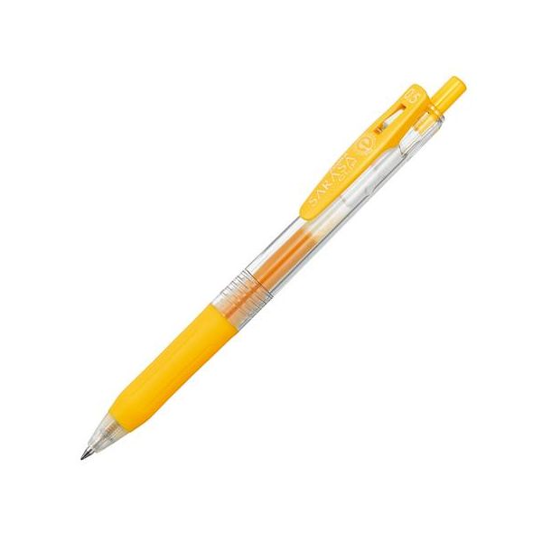 Gélové pero, 0,33 mm, stláčací mechanizmus, ZEBRA "Sarasa Clip", žlté