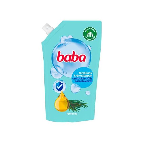 Tekuté mydlo, náhradná náplň, 0,5 l, BABA, s čajovníkom