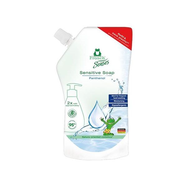 Tekuté mydlo náhradná náplň, 500 ml, FROSCH, "Pre citlivú pokožku"