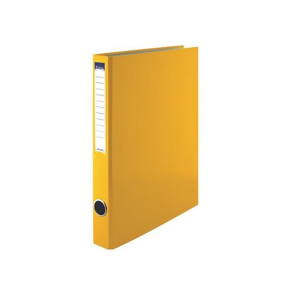 Krúžkový šanón, 4 krúžky, 35 mm, A4, PP/kartón, VICTORIA OFFICE, žltý