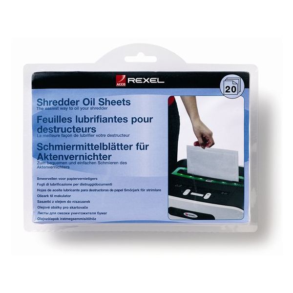 Olejový papier pre skartovacie stroje, A5, 20 ks, REXEL