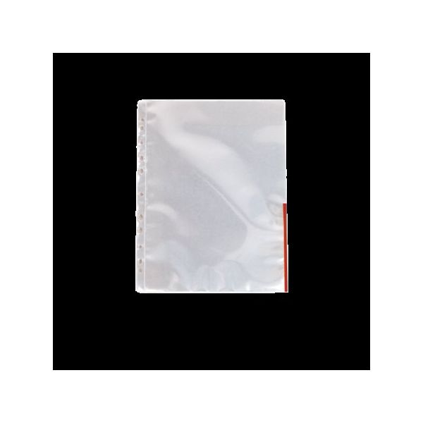 Euroobal, s farebným okrajom, A4, 105 mikr., číry povrch, ESSELTE, červený