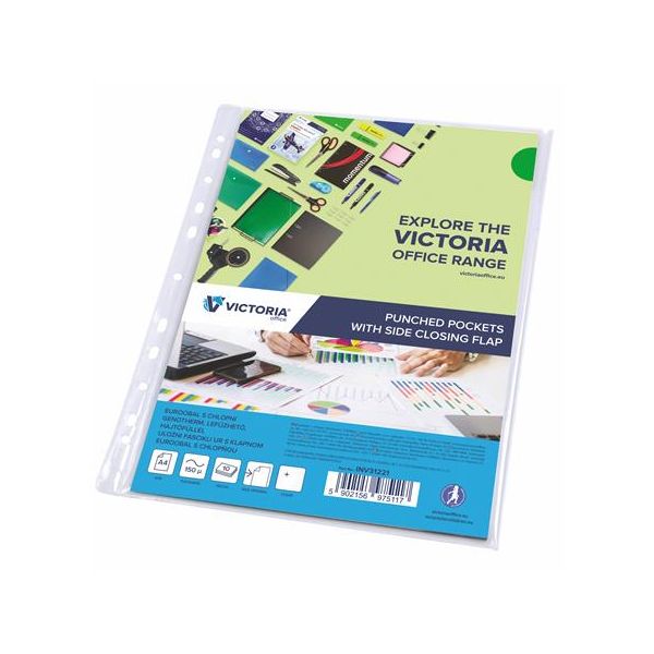 Euroobal, s bočnou chlopňou, A4, 150 mikr., číry, VICTORIA OFFICE