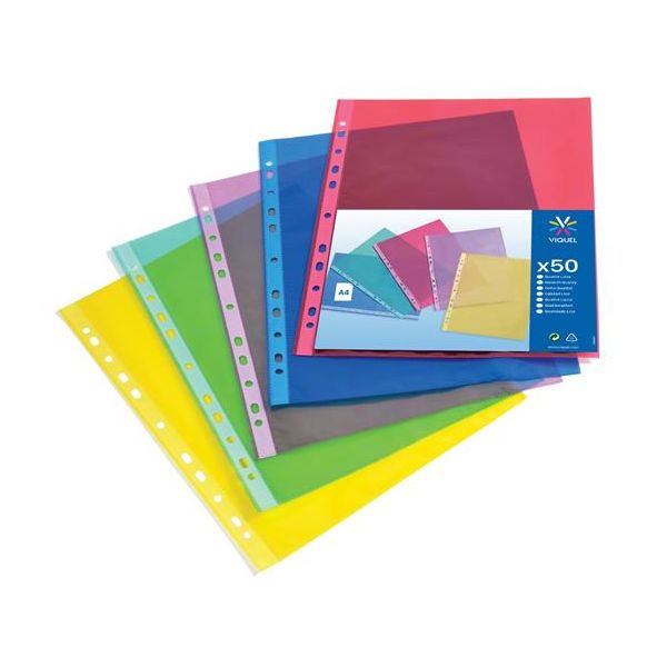 Euroobal, A4, 50 mikr., číry, VIQUEL "Trend", mix farieb