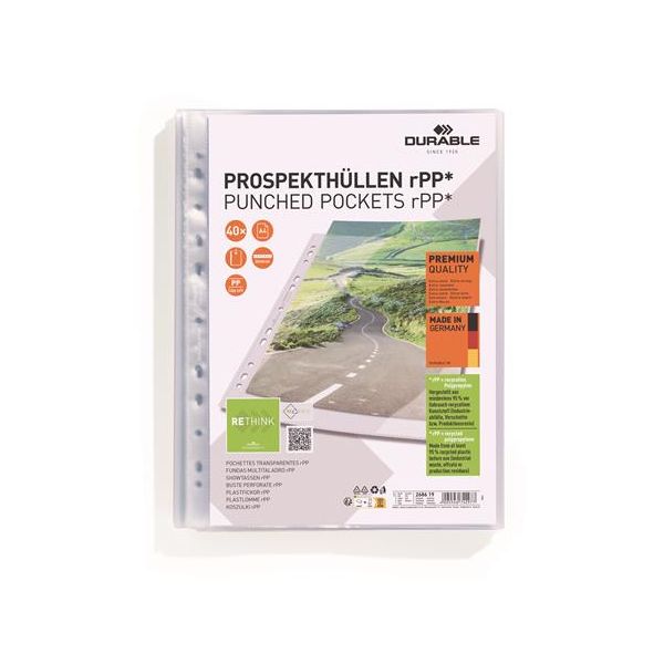 Euroobal, PP, A4, 80 mikrónov, DURABLE "PREMIUM"