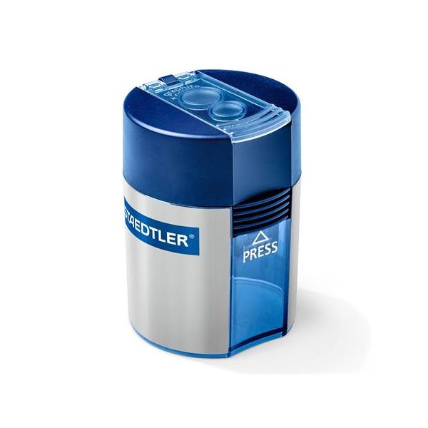 Strúhadlo, dvojdierové, so zásobníkom, STAEDTLER "512", modrá