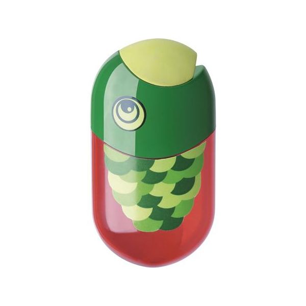 Strúhadlo a guma, 2 otvory, s nádobkou, FABER-CASTELL, motív: ryba