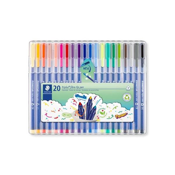 Fixky sada, 1 mm, STAEDTLER "Triplus 323", 20 rôznych farieb, 20ks
