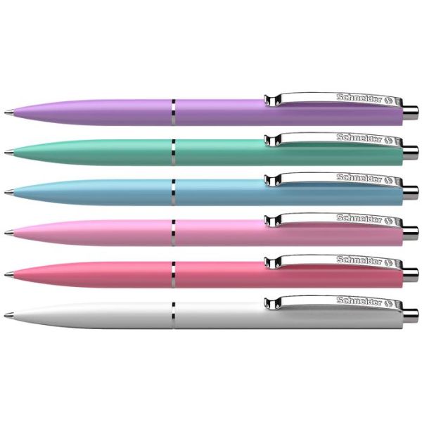Guľôčkové pero, 0,5 mm, stláčací mechanizmus, telo pera: mix farieb, SCHNEIDER "K15", modrá