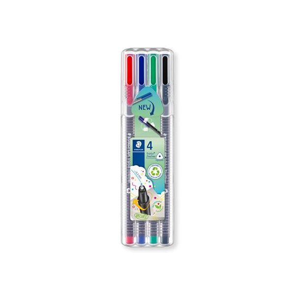Liner, sada, 0,3 mm, STAEDTLER "Triplus 334", 4 rôzne farby