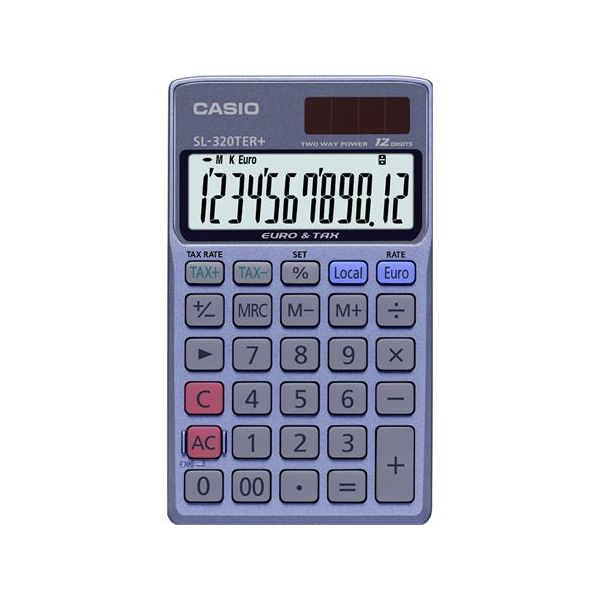 Kalkulačka, vrecková, 12 miestny displej, CASIO "SL 320 TER+"