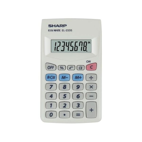 Kalkulačka, vrecková, 8 miestny displej, SHARP "EL-233S"