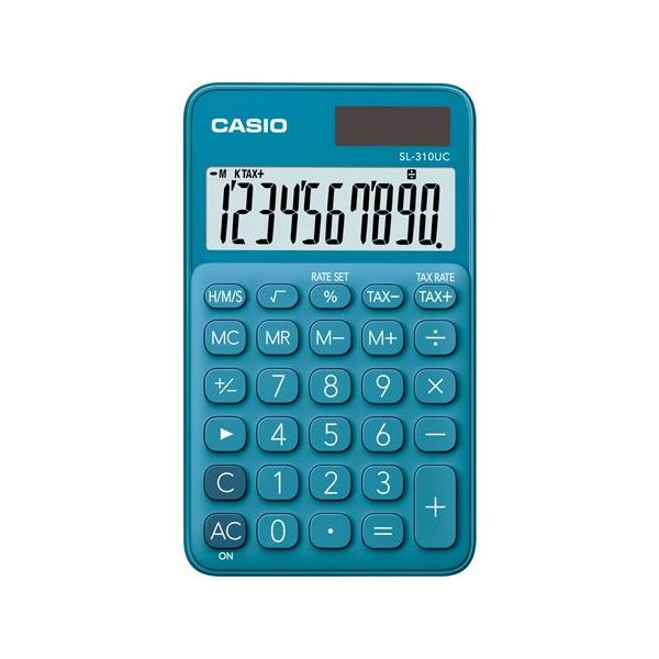 Kalkulačka, vrecková, 10 miestny displej, CASIO "SL 310" modrá