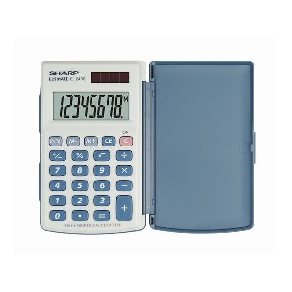 Kalkulačka, vrecková,  8 miestny displej, SHARP "EL-243S"