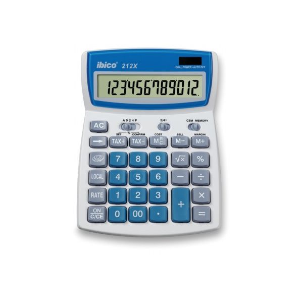 Kalkulačka, stolová, 12 miestny displej, IBICO "212X"