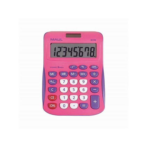 Kalkulačka, stolová, 8 miestny displej, MAUL "MJ 550", ružovo-fialová
