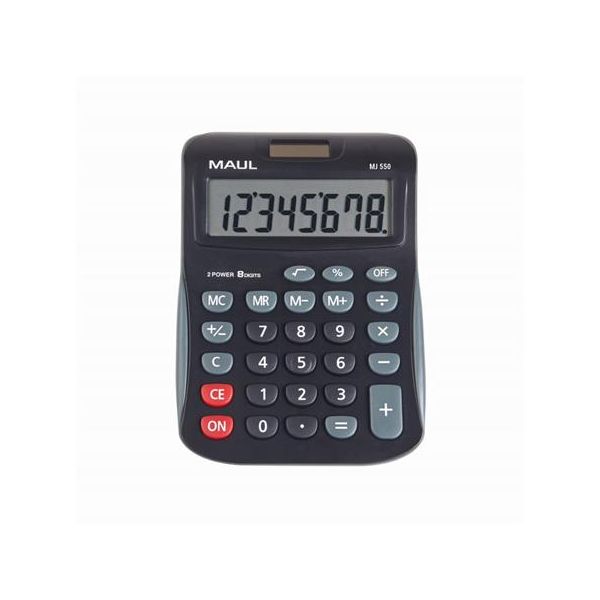 Kalkulačka, stolová, 8 miestny displej, MAUL "MJ 550", čierna-sivá